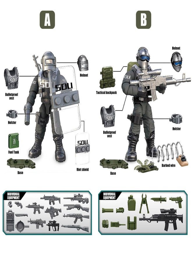 MEIEST SWAT Model Equipment Assembly Building Block Toys,8 PCS City Police Action Mini-Figures with Multiple Military Weapons Accessories,Party Favors Set - Image 4